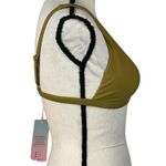 Sol Sienna Medium Triangle Bikini Swim Top Padded Cups Stretch Adjustable Straps Green Photo 1