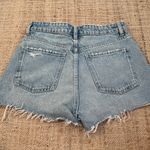 ZARA denim cut off distressed jean shorts blue size 6 Photo 3