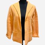 Eileen Fisher  Wool Cashmere Stand Collar Open Front Cardigan Orange Small Pocket Photo 6