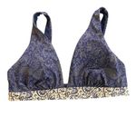 Athleta  Women's Aqualuxe Batik Bikini Swim Top small blue cream Photo 2