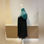 Oscar de la Renta Vintage Pink Label Black Chiffon Floral Beaded Nightgown Photo 3