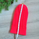 Handmade  Neon Coral Knit Winter Beanie Hat Photo 1