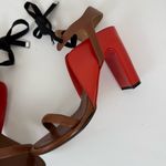 Maison Martin MARGIELA Red/Brown Lace Up Leather Heel Size 7.5 Photo 5