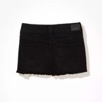 American Eagle NWT  Black Denim Distressed Low Rise Mini Skirt Size 14 32W Photo 3
