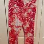 Nike Red and White Tie Drop Crop Leggings Photo 1