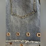 Festival Denim Grommet Hemmed Mini Jean Skirt Photo 3
