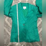 Greylin  Havana Boyfriend Linen Blend Green Blazer Photo 5