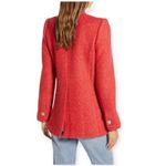 Something Navy | XXS | Bouclé Fitted Gold Button Front Jewel Neck Blazer Jacket Photo 2