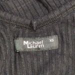 Michael Lauren NWT  Black Claremont V Neck Crop Top Ribbed Sleeveless XS Photo 5