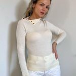 Ba&sh  Rock Shoulder Snap Turtleneck Sweater in Ecru Photo 3