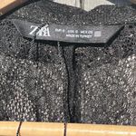 ZARA Ruched Sexy Lace Elegant Black Long Sleeve With Gold Touch Women's blouse Photo 12