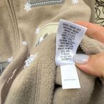 90s Croft & Barrow Tan Fleece Cabincore Applique Embroidery Fleece Cardigan MED Photo 6