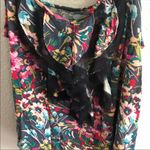 Floral Ruffled Camisole Sleeveless Tank Top Grey Size M Photo 1