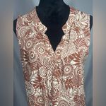 Women's Nostalgia V Neck Sleeveless Shirt Blouse Tank Top Rust Copper Sz L NWOT Size L Photo 4