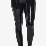 Spanx Sequin Front Faux Leather Back Black Leggings Style 20189R Size M Photo 1