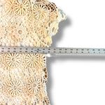 Forever 21 Open Knit Crochet Floral Doilies Short Sleeve Boho Shirt  Hippie L Photo 4