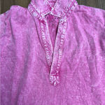 Frank & Eileen  $168 Patrick Popover Henley Top Shirt Pullover Mineral Pink RARE Photo 8