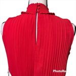 Nanette Lepore  size 6 crimson ruby pleated dress sleeveless mock neck 3 button Photo 5