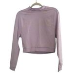 Nike  Dri Fit Neon Stud Lilac Purple Long Sleeve Athletic Workout Crop Top Sz M Photo 0