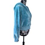 Weekend Edition Cropped Fleece Full Zip Hooded Sweatshirt Soft Gray Size M Photo 3