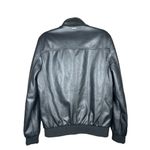DKNY Women’s  Black Zip Up Faux Leather Long Sleeve Bomber Jacket Size Small Photo 1