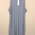 James Perse NWT Standard  Women’s Gray Foil Soft Comfy Racerback Tank Midi Dress Photo 0