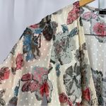 Blue Blush Medium Retro Rose Floral Polka Dot V Neck Romper Plunging Neckline Photo 5