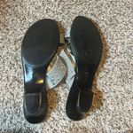 Karen Scott Silver Rhinestone Sandals Slides Heeled Open Toe Women's 8 Photo 3