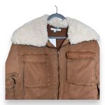 Young Fabulous and Broke Womens Size L Jacket Sherpa Collar NWT Brown Photo 1
