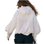 Free People NWT Women’s Pick It Up White Pleated Pullover Hoodie Photo 1
