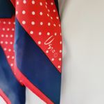 Vintage Vera Neumann red white and blue satin polka dot trapeze scarf Photo 1