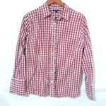 Lands' End  16 Red White Gingham Check Top Plus Photo 0