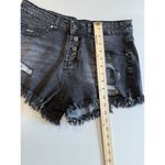 Raw Hem Shorts Women Medium Black Distressed Stretch Travel Grunge Punk Concert Photo 5