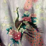 Stunning boutique lilac peacock printed ladies robe medium lounge novelty Purple Photo 5