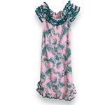 Vintage NWT Hawaiian Dress‎ Deadstock Off The Shoulder Lauren Michele Lrg Ruffle Pink Size L Photo 1