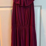 Red Ruffled Ruched Maxi Sundress Size 2X Photo 6
