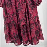 Torrid clip dot Black red Paisley sheer Long Sleeve Dress below knee length 0 Photo 5