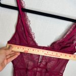 Victoria's Secret  VS Size Small Burgundy Floral Lace Bodysuit Teddy Lingerie Photo 7