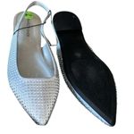 Marc Fisher NEW  Silver Studded Rhinestone SlingBack Flat Photo 5