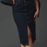 Anthropologie Pilcro Double-Waist Denim Midi Skirt Size 6 Photo 0