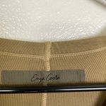 Enya Costa Long Sleeve Top Womens Size XS/Small Tan Ribbed Knit V Neck Fitted Brown Photo 7