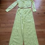 House of Harlow Y2k holographic iridescence Pant Set Shirt high Rise colorful neon coquette tie Photo 1