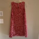 Rachel Zoe  100% Linen Shift Dress Brick Red White Paisley Sz Medium Photo 4