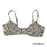 Aerie  Leopard Print Scoop Bikini Top size large Photo 1