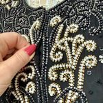 Vintage Night Vogue Black Beaded Embellished Cropped Silk Jacket Size Medium Photo 8