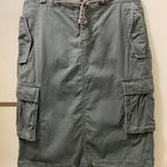No Boundaries Size 3 Green Y2KVintage Knee Length Drawstring Cargo Utility Skirt Photo 0
