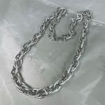 Vintage Germany double link silvertone chain necklace Silver Photo 0