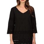 Dylan  Botanical Blooms Black Tunic Top  Photo 0
