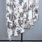Olivaceous  White Purple Floral Babydoll High Low V Neck Blouse Medium NWT Photo 6