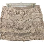 Forever 21 Satin Crochet Skirt Size Medium Photo 0